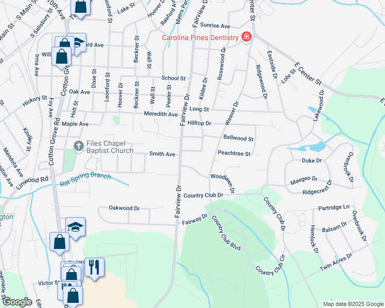 map of restaurants, bars, coffee shops, grocery stores, and more near 5 Peachtree Street in Lexington
