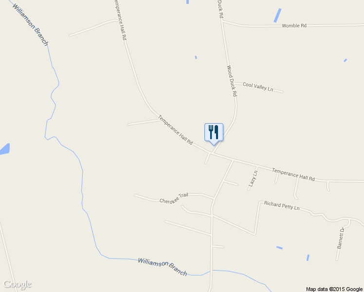 map of restaurants, bars, coffee shops, grocery stores, and more near 5146 Temperance Hall Road in Elm City
