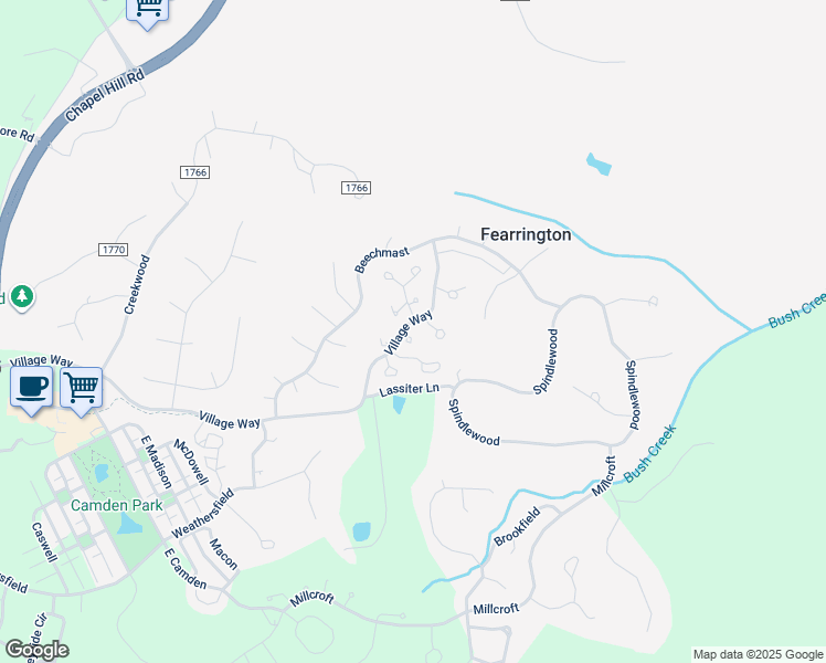 map of restaurants, bars, coffee shops, grocery stores, and more near 402 Brampton Close in Pittsboro