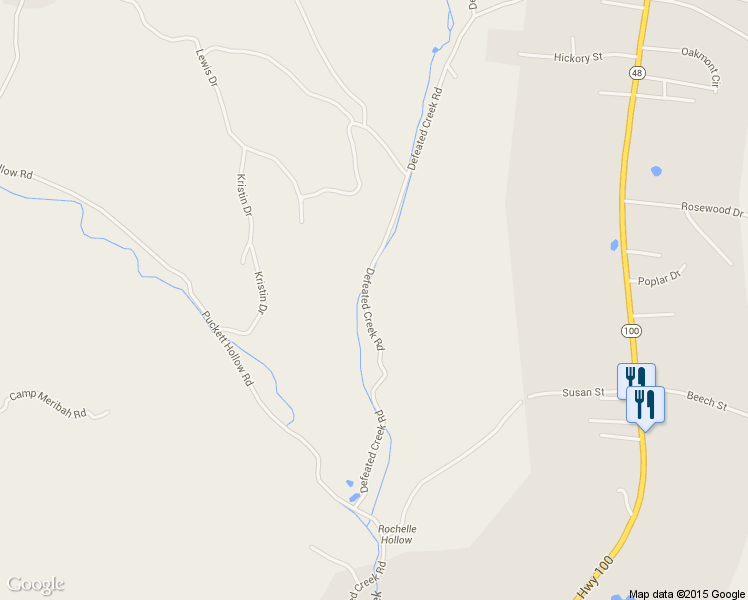 map of restaurants, bars, coffee shops, grocery stores, and more near 580 Defeated Creek Road in Centerville