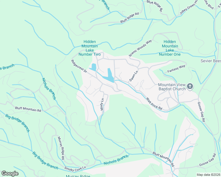 map of restaurants, bars, coffee shops, grocery stores, and more near 1707 Ridgecrest Drive in Sevierville