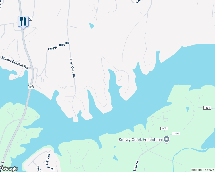 map of restaurants, bars, coffee shops, grocery stores, and more near 1018 Davis Cove Road in Taylorsville