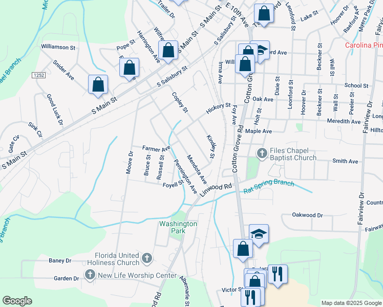 map of restaurants, bars, coffee shops, grocery stores, and more near 316 Mendota Avenue in Lexington