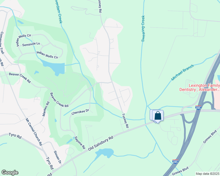 map of restaurants, bars, coffee shops, grocery stores, and more near 479 Tussey Road in Lexington