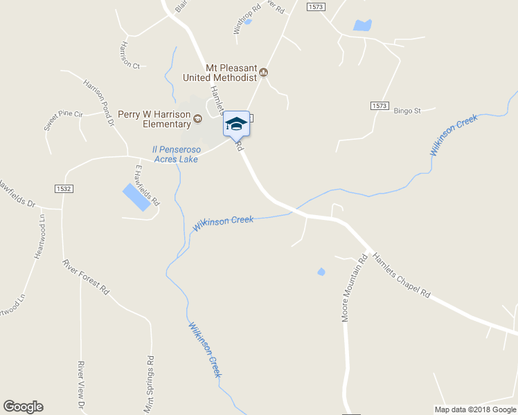 map of restaurants, bars, coffee shops, grocery stores, and more near 2430 Hamlets Chapel Road in Pittsboro