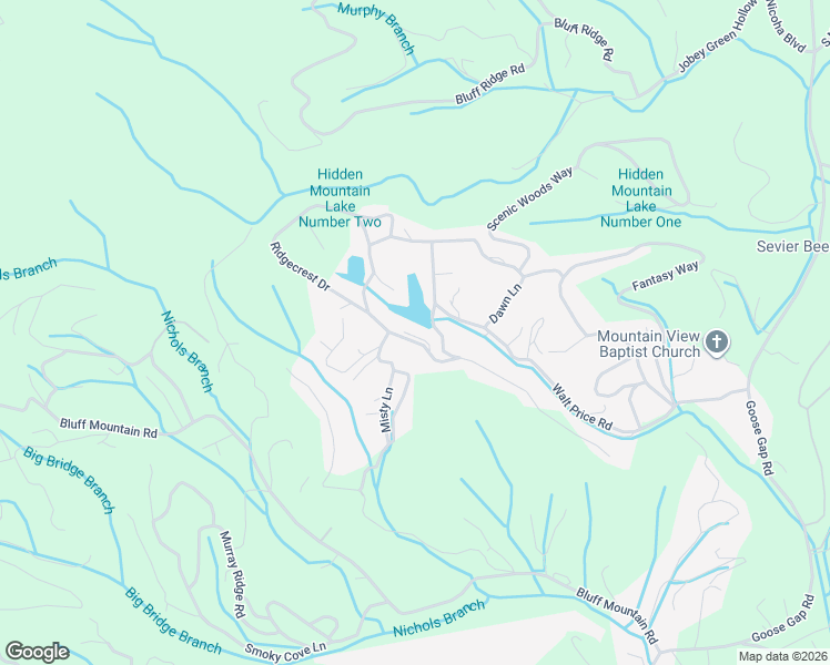 map of restaurants, bars, coffee shops, grocery stores, and more near 1707 Ridgecrest Drive in Sevierville