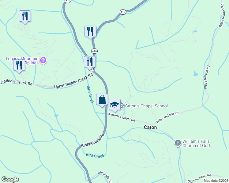 map of restaurants, bars, coffee shops, grocery stores, and more near 3049 Birds Creek Road in Sevierville