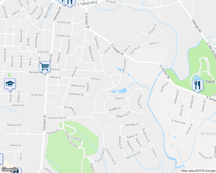 map of restaurants, bars, coffee shops, grocery stores, and more near 304 Lakewood Drive in Lexington
