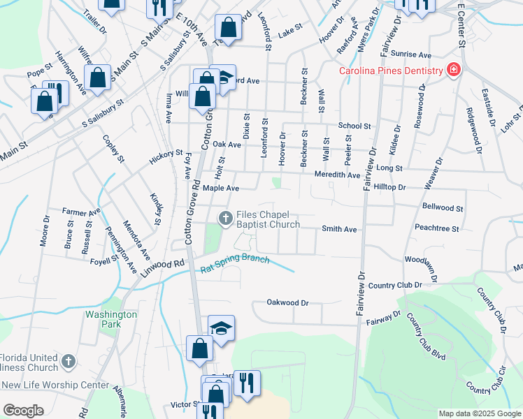 map of restaurants, bars, coffee shops, grocery stores, and more near 104 Parker Street in Lexington