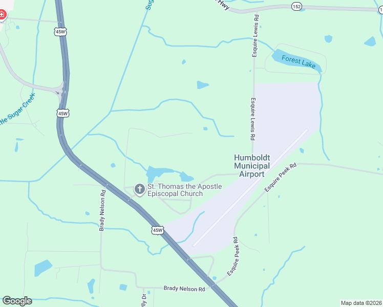 map of restaurants, bars, coffee shops, grocery stores, and more near 36 Pine Lake Drive in Humboldt