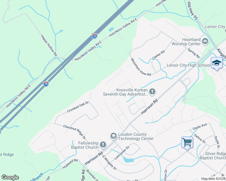 map of restaurants, bars, coffee shops, grocery stores, and more near 714 Kennesaw Lane in Lenoir City