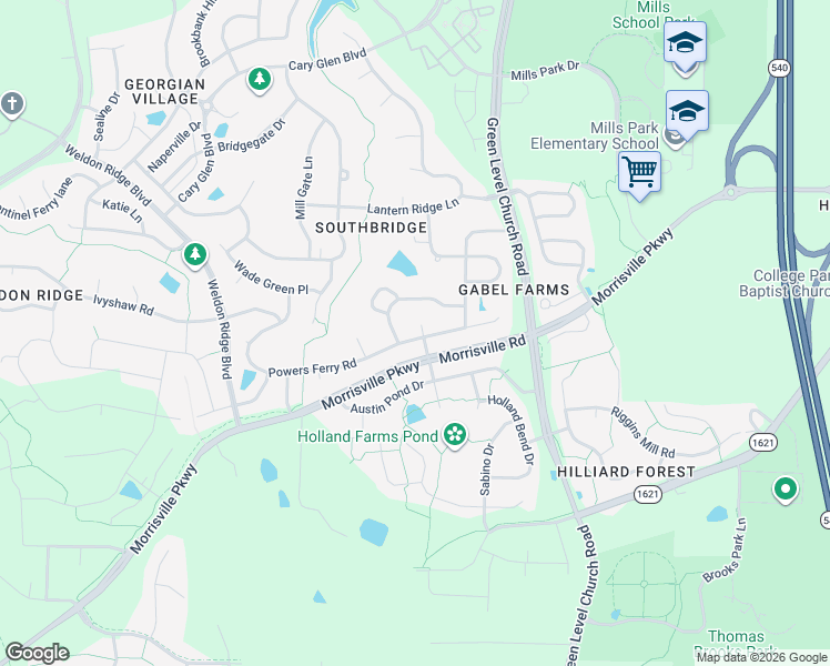 map of restaurants, bars, coffee shops, grocery stores, and more near 802 Greystone Crest Way in Cary