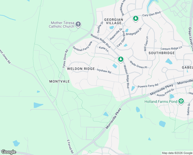 map of restaurants, bars, coffee shops, grocery stores, and more near 940 Uprock Drive in Cary