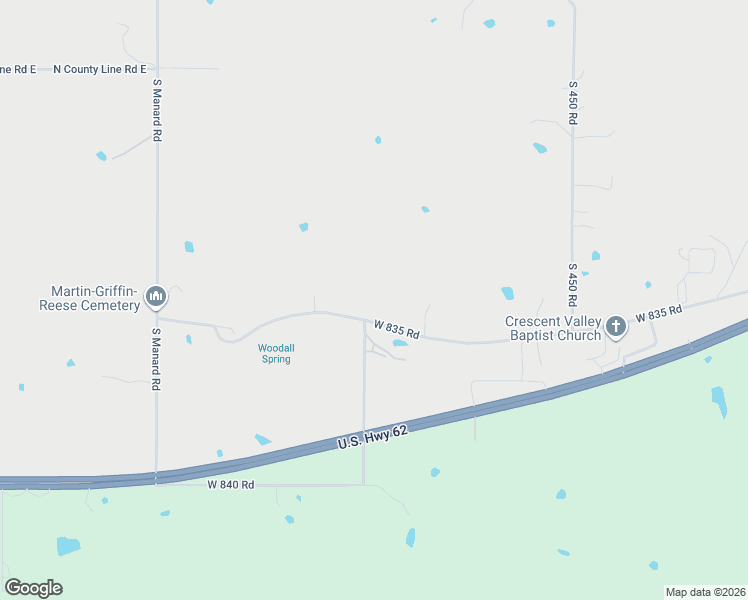 map of restaurants, bars, coffee shops, grocery stores, and more near 11542 West 835 Road in Fort Gibson