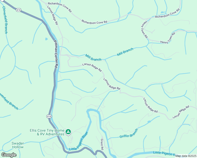 map of restaurants, bars, coffee shops, grocery stores, and more near 3602 Locust Ridge Road in Pigeon Forge