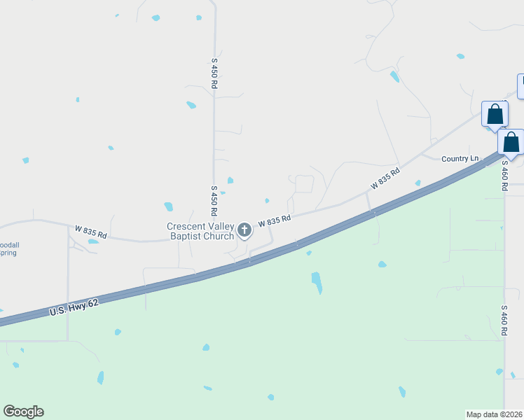 map of restaurants, bars, coffee shops, grocery stores, and more near 12188 West 835 Road in Tahlequah