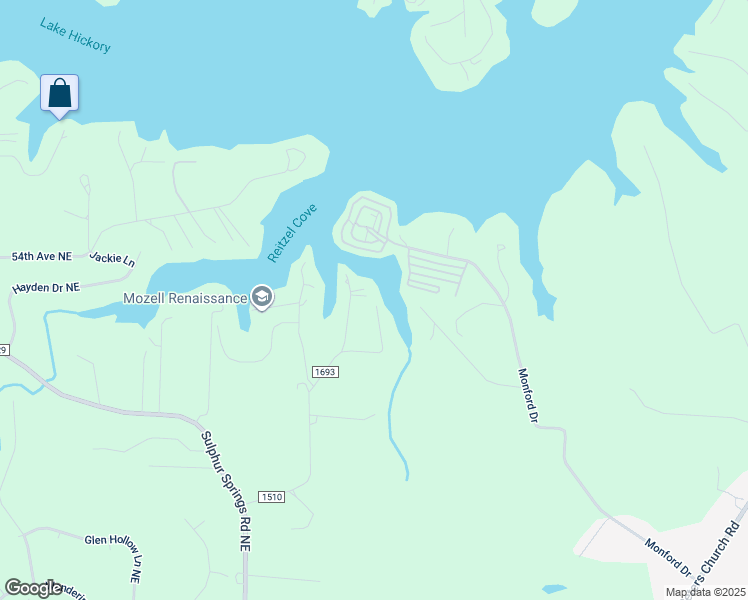map of restaurants, bars, coffee shops, grocery stores, and more near 6327 Lynchburg Road in Hickory
