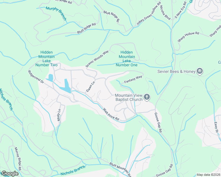 map of restaurants, bars, coffee shops, grocery stores, and more near 2308 Hidden Mountain Road in Sevierville
