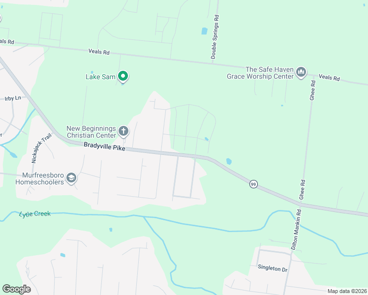 map of restaurants, bars, coffee shops, grocery stores, and more near 3795 Bradyville Pike in Murfreesboro