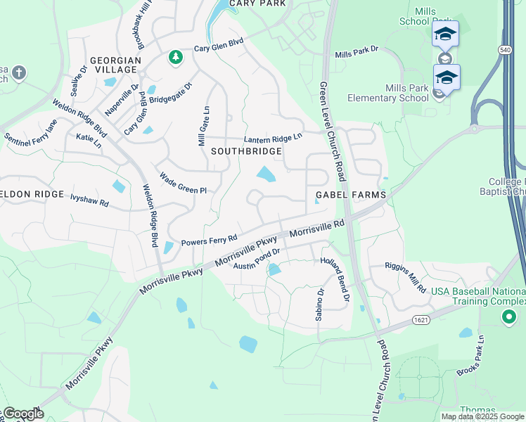 map of restaurants, bars, coffee shops, grocery stores, and more near 706 Weavers Ridge Drive in Cary