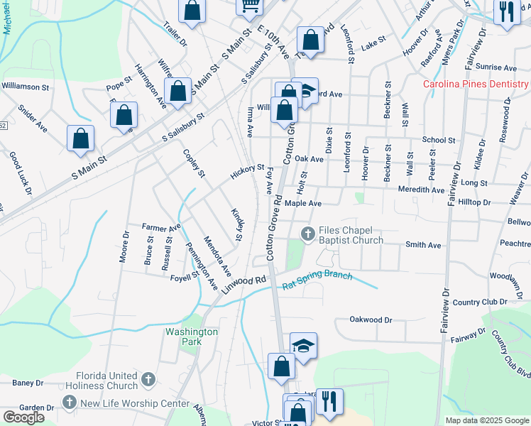 map of restaurants, bars, coffee shops, grocery stores, and more near 607 Foy Avenue in Lexington