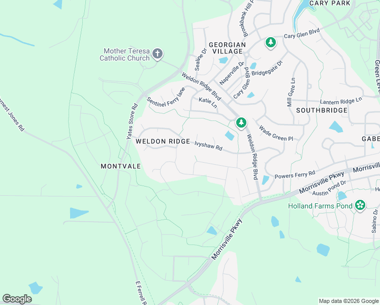 map of restaurants, bars, coffee shops, grocery stores, and more near 940 Uprock Drive in Cary
