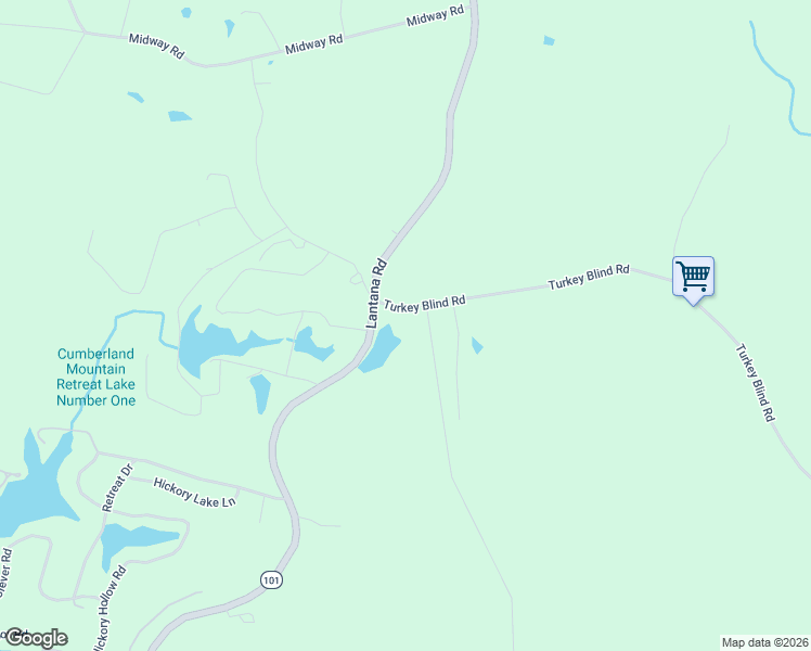 map of restaurants, bars, coffee shops, grocery stores, and more near 13077 Lantana Road in Crossville