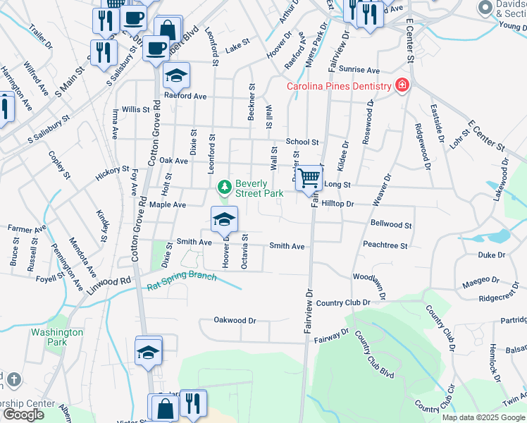 map of restaurants, bars, coffee shops, grocery stores, and more near 812 Fairview Drive in Lexington
