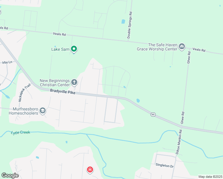 map of restaurants, bars, coffee shops, grocery stores, and more near 2717-2799 Bradyville Pike in Murfreesboro