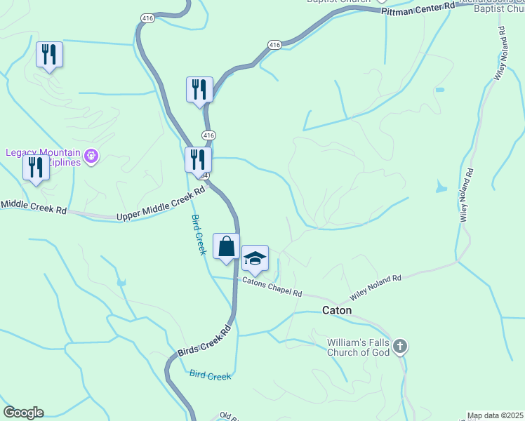 map of restaurants, bars, coffee shops, grocery stores, and more near 3049 Birds Creek Road in Sevierville