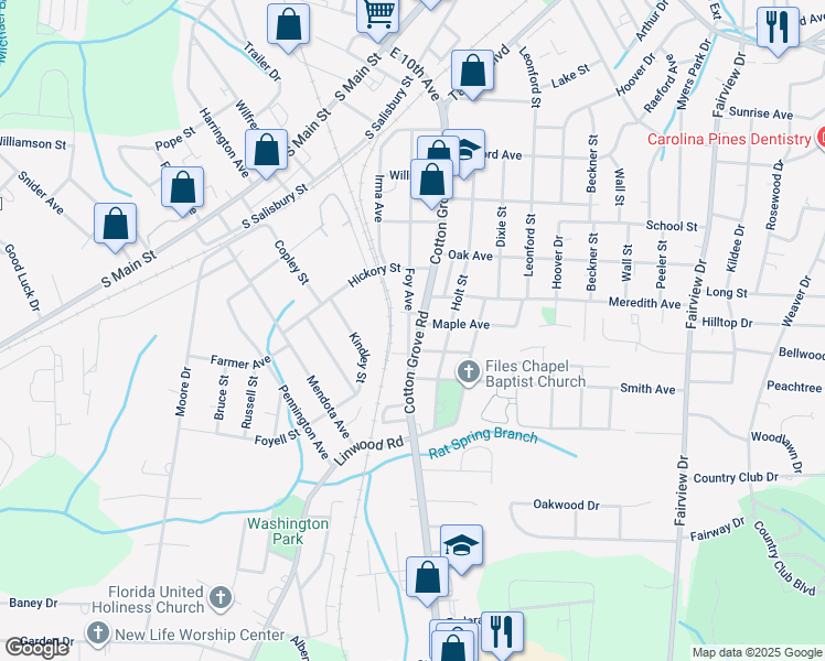 map of restaurants, bars, coffee shops, grocery stores, and more near 611 Cotton Grove Road in Lexington