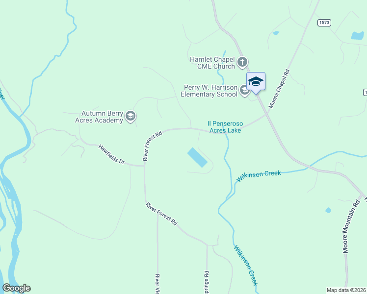 map of restaurants, bars, coffee shops, grocery stores, and more near 58 Hawfields Drive in Pittsboro