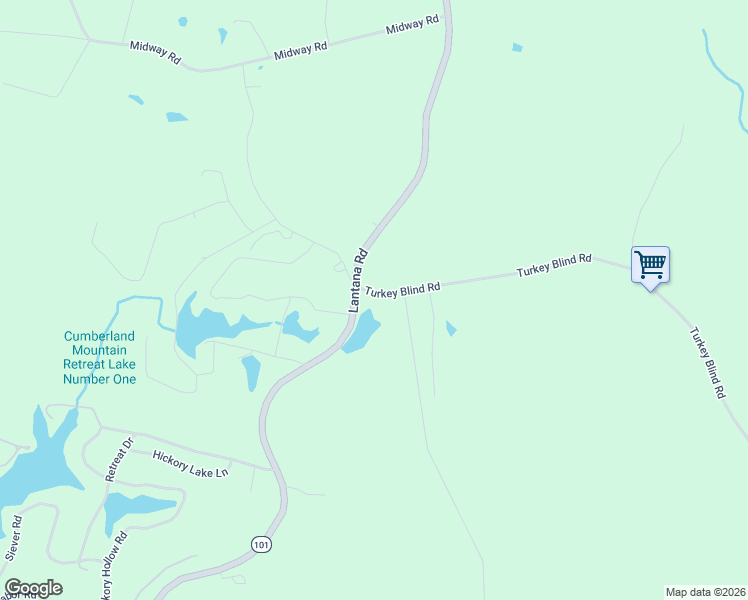 map of restaurants, bars, coffee shops, grocery stores, and more near 13077 Lantana Road in Crossville
