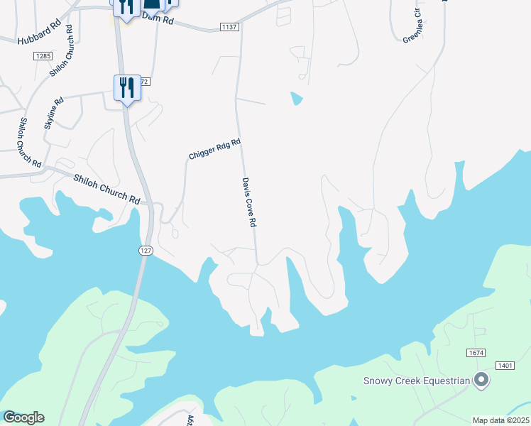 map of restaurants, bars, coffee shops, grocery stores, and more near Davis Cove Rd in Bethlehem