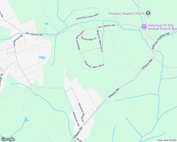 map of restaurants, bars, coffee shops, grocery stores, and more near 757 Majestic Mtns Boulevard in Walland