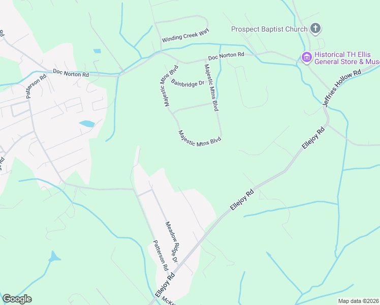 map of restaurants, bars, coffee shops, grocery stores, and more near 757 Majestic Mtns Boulevard in Walland