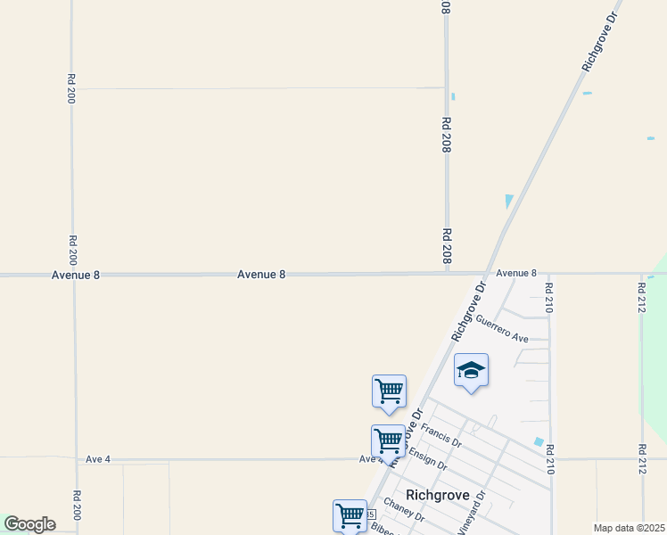 map of restaurants, bars, coffee shops, grocery stores, and more near in Richgrove