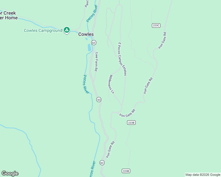 map of restaurants, bars, coffee shops, grocery stores, and more near Wilderness Lane in San Miguel County