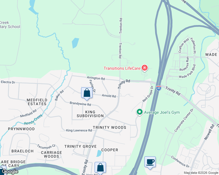 map of restaurants, bars, coffee shops, grocery stores, and more near 1804 Dorton Road in Raleigh