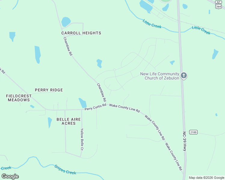 map of restaurants, bars, coffee shops, grocery stores, and more near 819 Channel Drop Loop in Zebulon