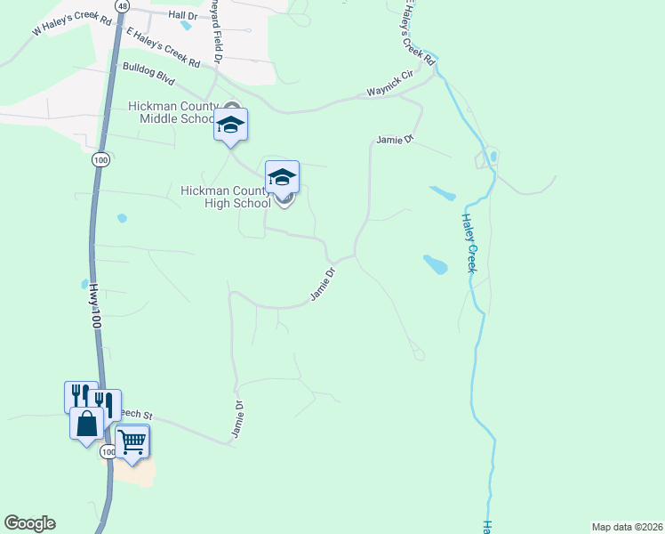 map of restaurants, bars, coffee shops, grocery stores, and more near 1645 Bulldog Boulevard in Centerville