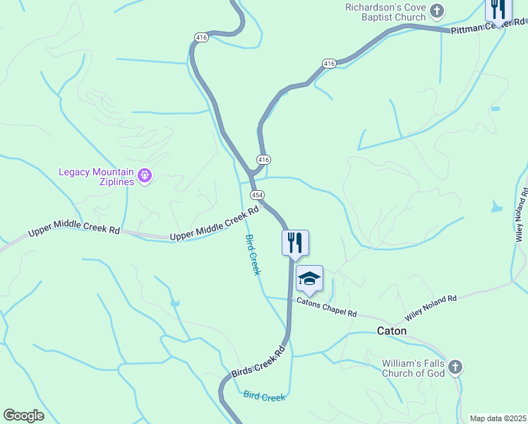 map of restaurants, bars, coffee shops, grocery stores, and more near 2650 Upper Middle Creek Road in Sevierville