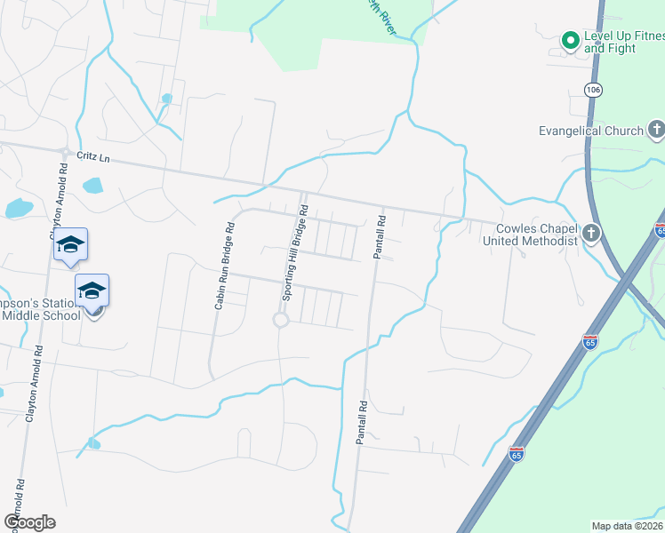 map of restaurants, bars, coffee shops, grocery stores, and more near 3509 Union Village Road in Thompson's Station