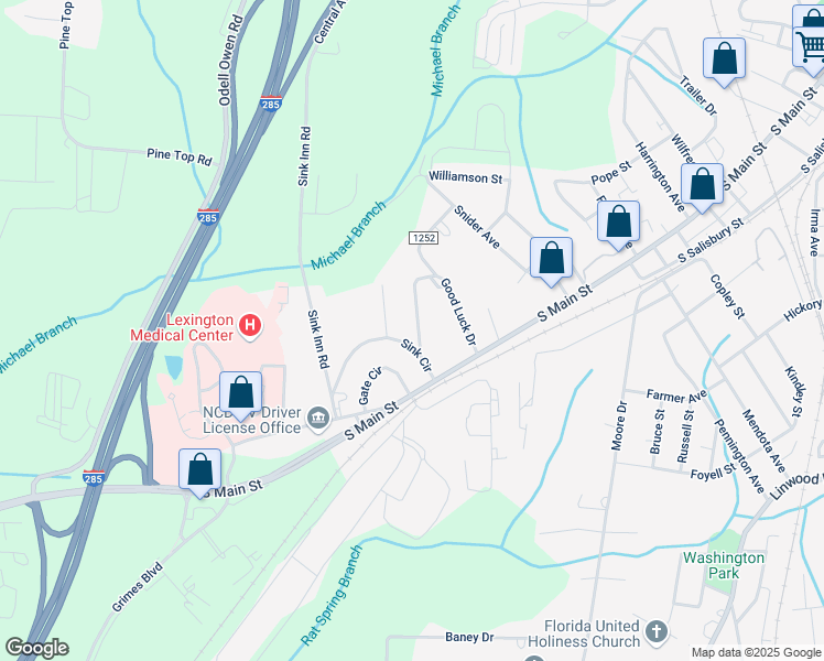 map of restaurants, bars, coffee shops, grocery stores, and more near 140 Good Luck Drive in Lexington