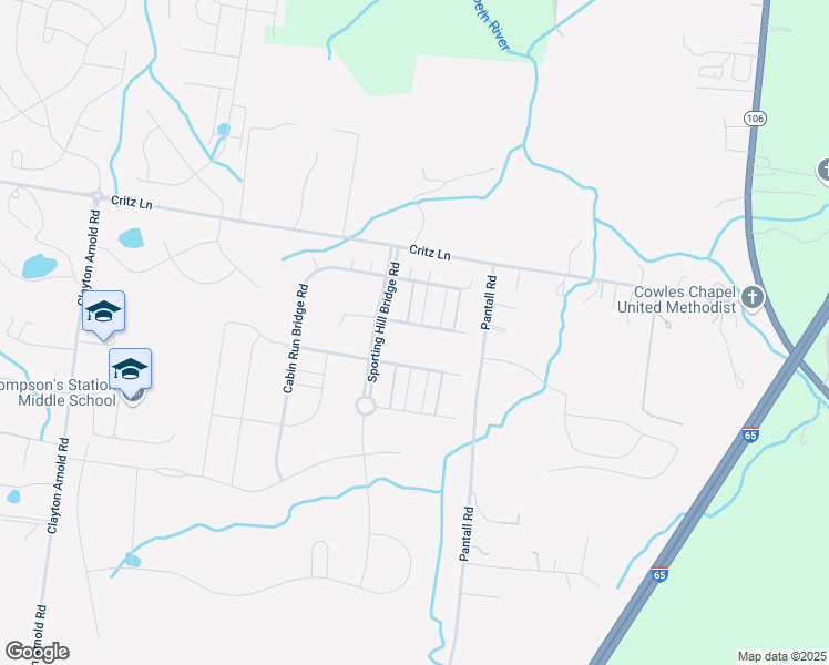 map of restaurants, bars, coffee shops, grocery stores, and more near 3509 Union Village Road in Thompson's Station