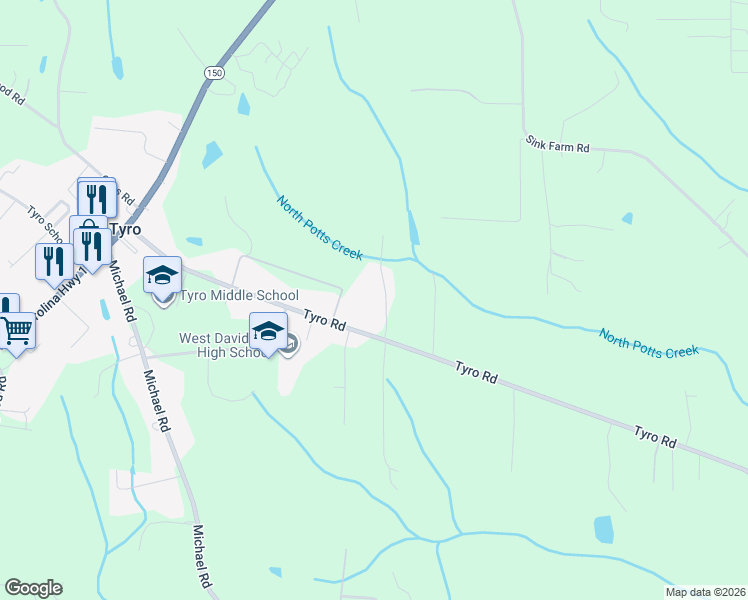 map of restaurants, bars, coffee shops, grocery stores, and more near 191 Madelyn Drive in Lexington
