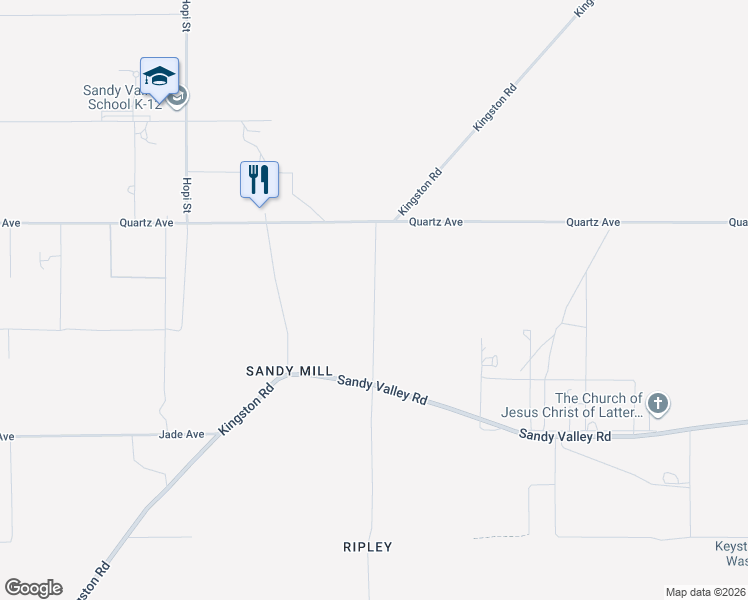 map of restaurants, bars, coffee shops, grocery stores, and more near 158 Commanche Street in Sandy Valley