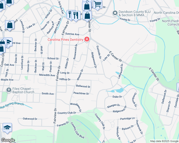 map of restaurants, bars, coffee shops, grocery stores, and more near 605 Long Street in Lexington