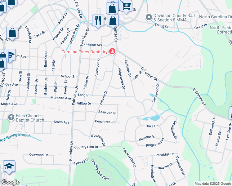 map of restaurants, bars, coffee shops, grocery stores, and more near 605 Long Street in Lexington