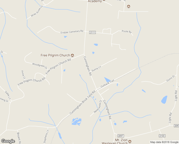 map of restaurants, bars, coffee shops, grocery stores, and more near Cunningham Road in Thomasville